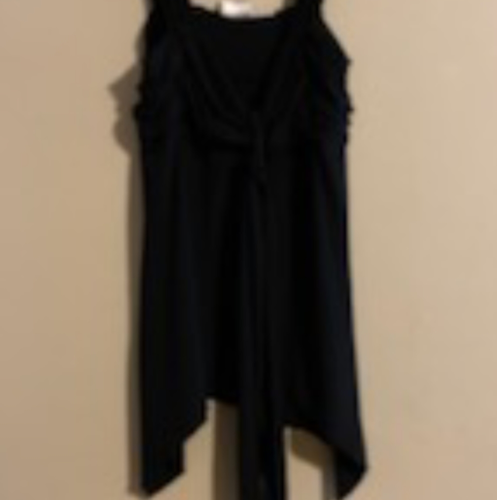 Black tie front tank top